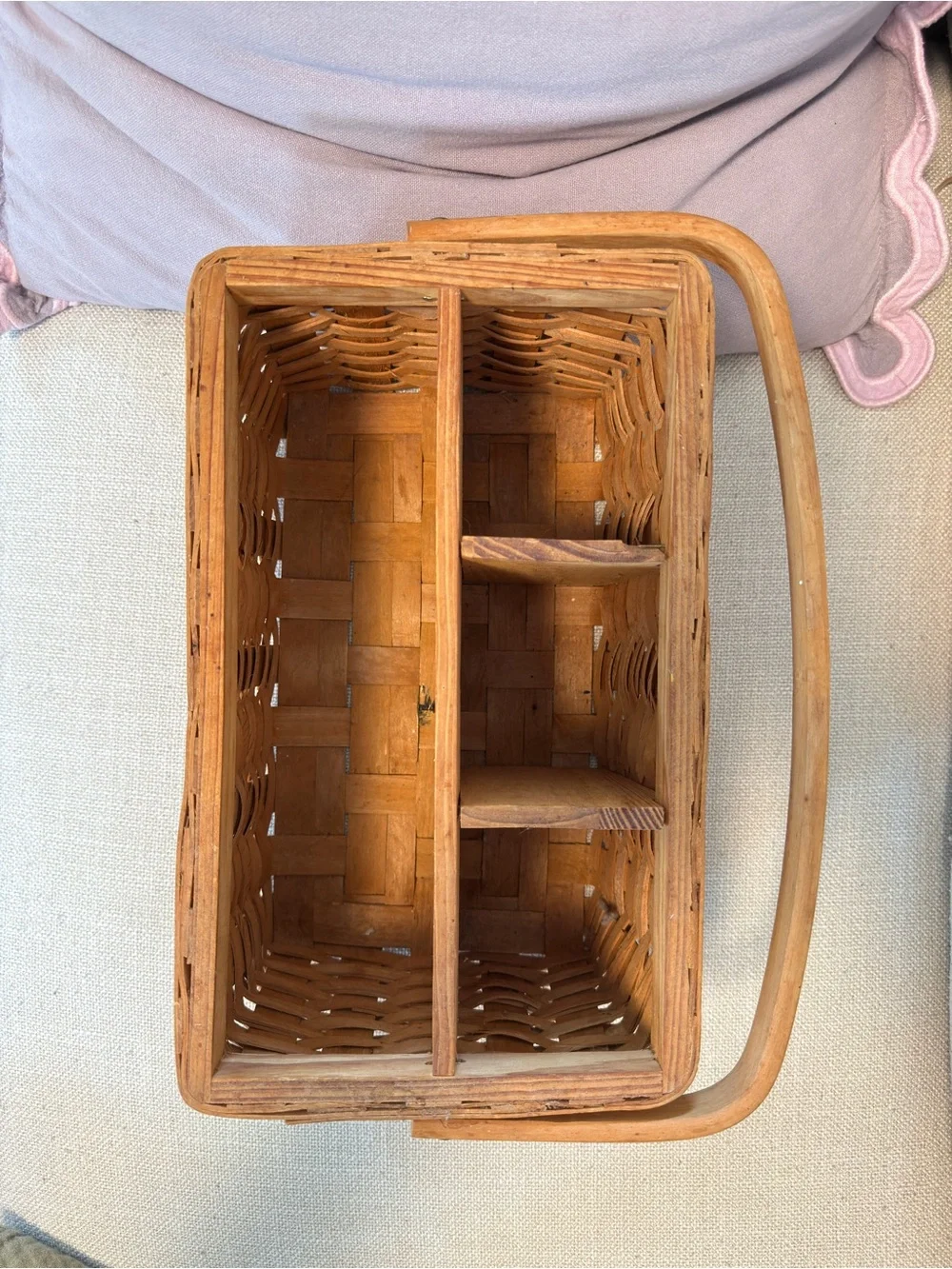 Woven Wooden Organizer Basket
